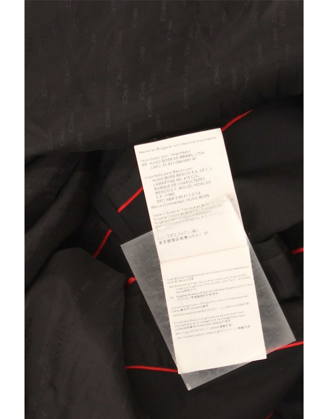 Giacca blazer da uomo a 2 bottoni Hugo Boss EU 50 grande lana nera