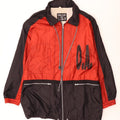 Giacca antipioggia grafica da uomo vintage UK 42 XL Poliammide color block rosso
