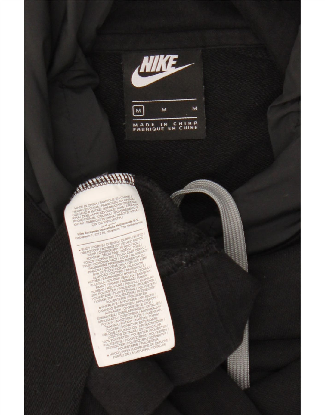 Felpa con cappuccio grafica Nike da uomo in cotone nero medio