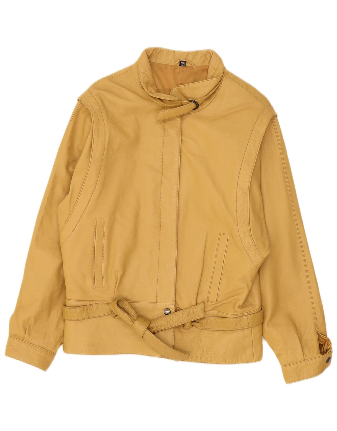 Giacca in pelle da donna vintage EU 40 in pelle gialla media