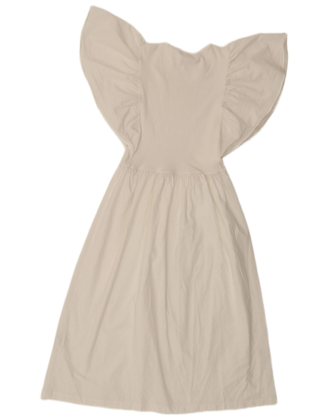 Abito a trapezio da donna Zara a pipistrello UK 8 piccolo in poliestere bianco sporco