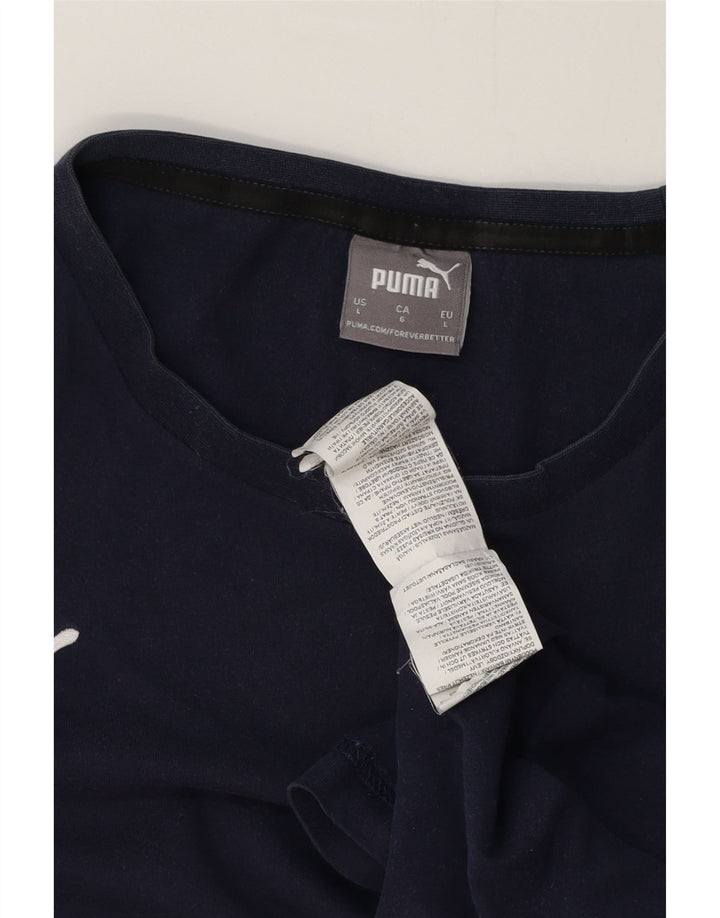 T-shirt da uomo Puma Top Large in cotone blu navy