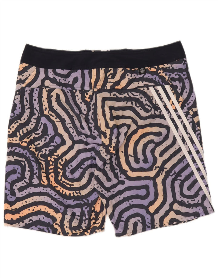 Pantaloncini da bagno Adidas da uomo con motivo astratto, grandi, in poliestere multicolore