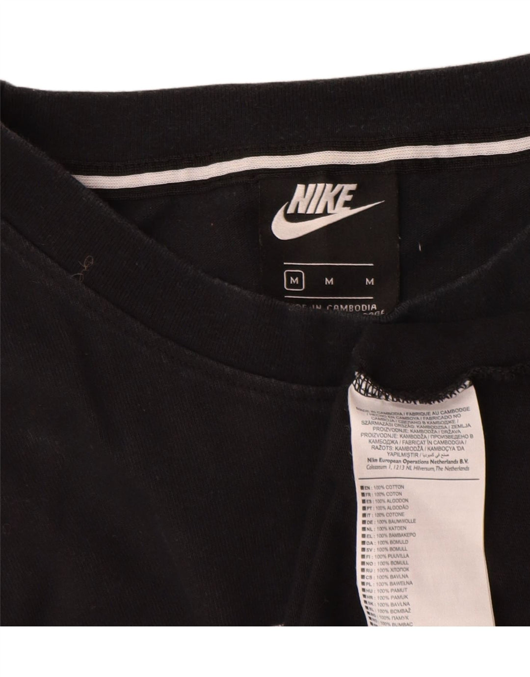 T-shirt grafica da uomo Nike Top in cotone nero medio