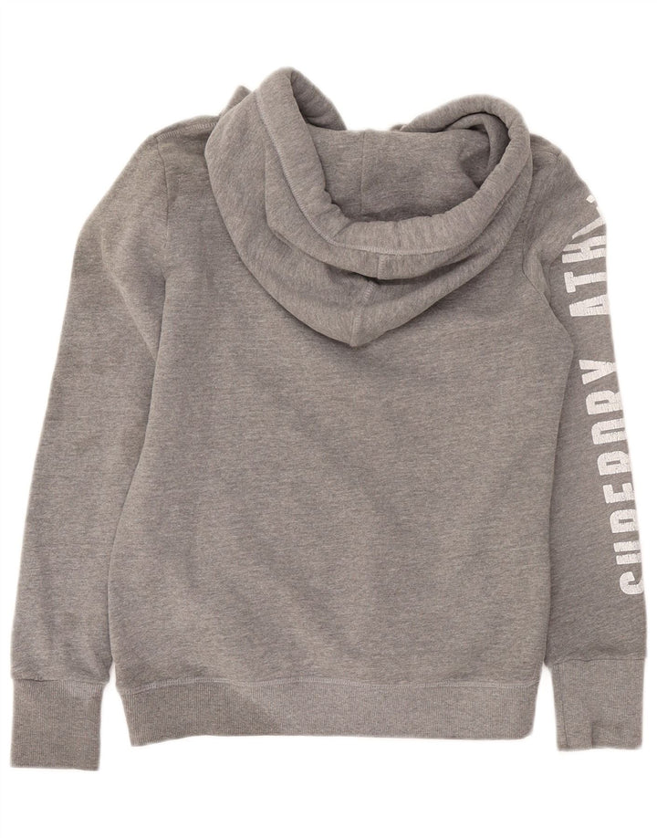 Felpa con cappuccio grafica da donna Superdry UK 12 grigio medio chiazzato