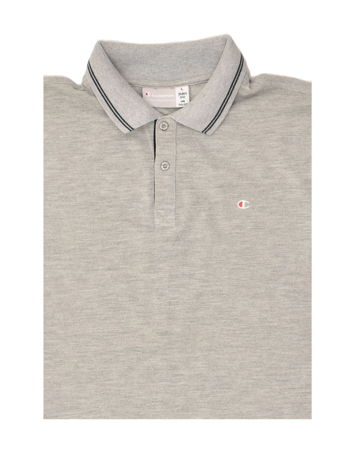 CHAMPION Boys Polo Shirt 11-12 Years Large Grey | Vintage Champion | Thrift | Second-Hand Champion | Used Clothing | Messina Hembry 