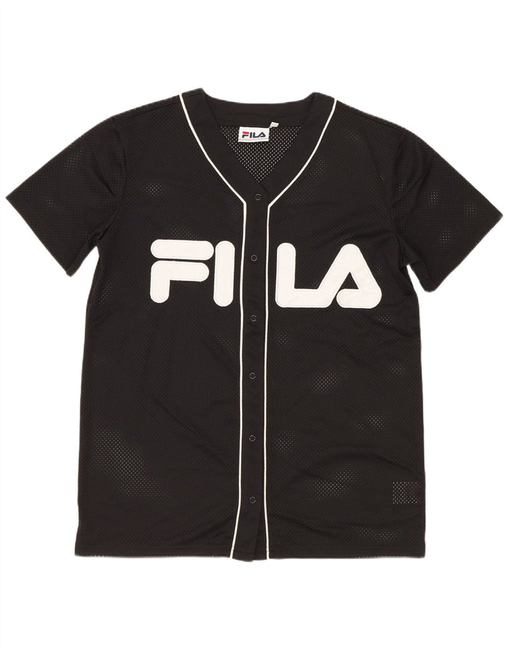 Top in jersey oversize con grafica da donna Fila UK 6 XS poliestere nero