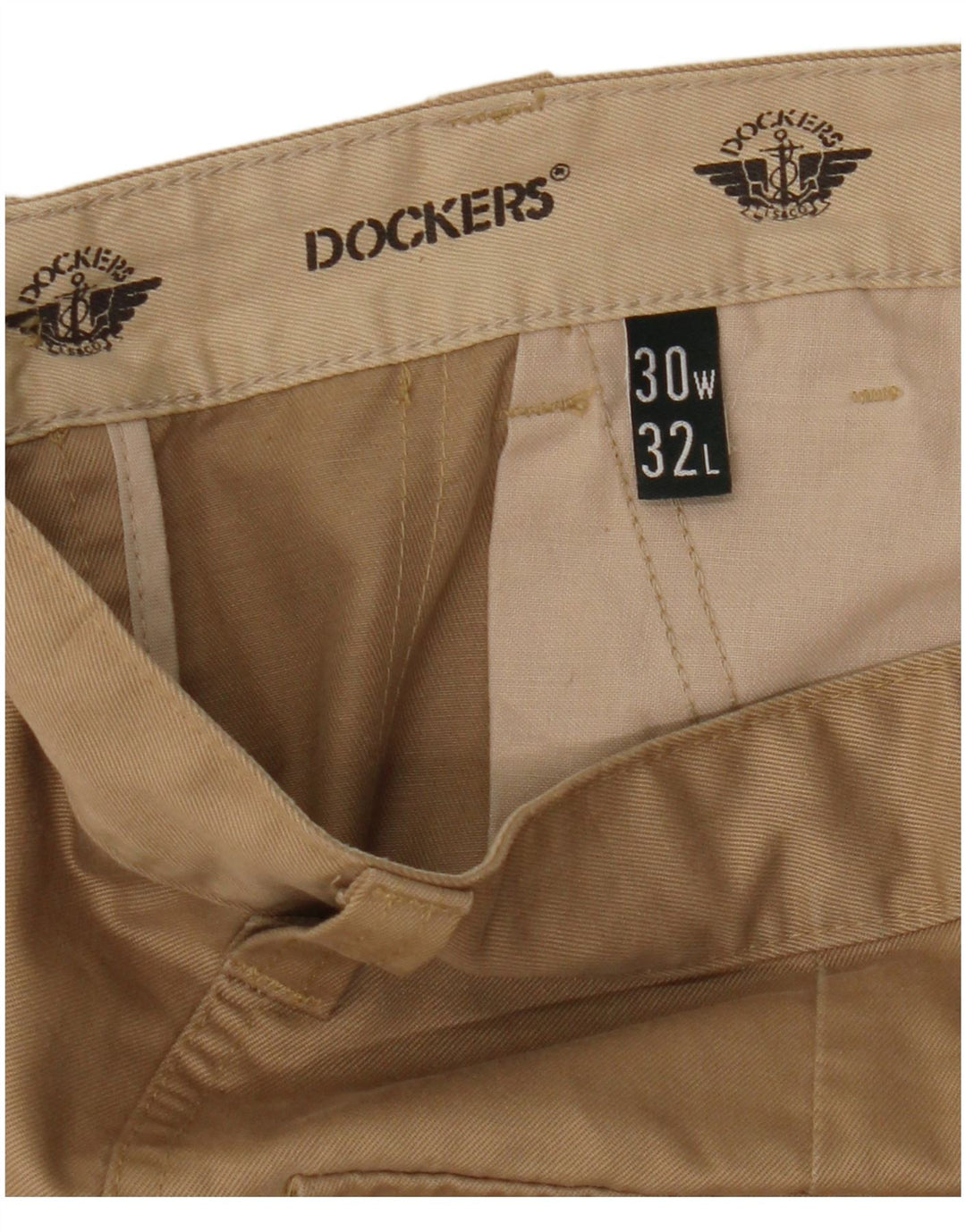 Pantaloni cargo dritti da uomo Dockers W30 L32 in cotone beige