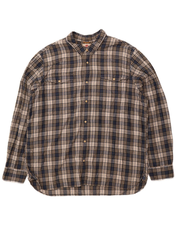 Timberland Camicia da uomo in flanella vestibilità regolare 3XL Cotone a quadri grigio