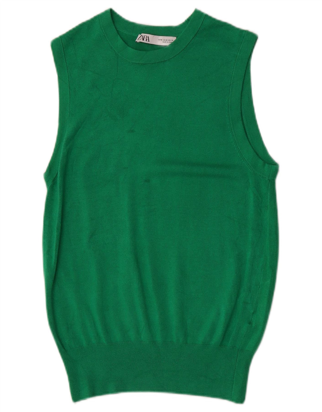 Canottiera da donna Zara UK 12 in viscosa verde medio