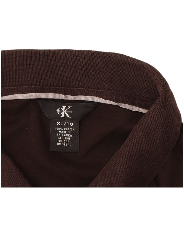 CALVIN KLEIN Mens Polo Shirt XL Black Cotton