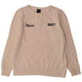Felpa grafica da uomo Oakley, maglione grande, cotone screziato beige