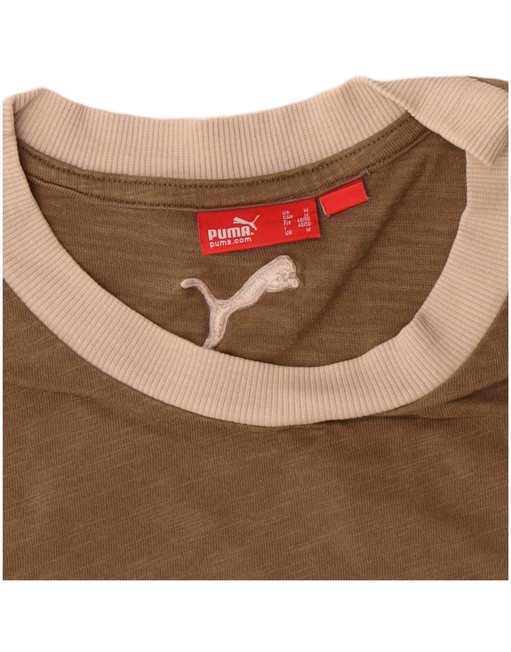 T-shirt grafica da uomo Puma Top in cotone marrone medio