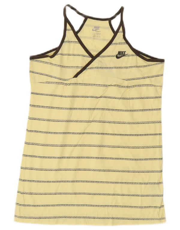 Canotta Nike Bambina 12-13 Anni Large in Cotone a Righe Gialle