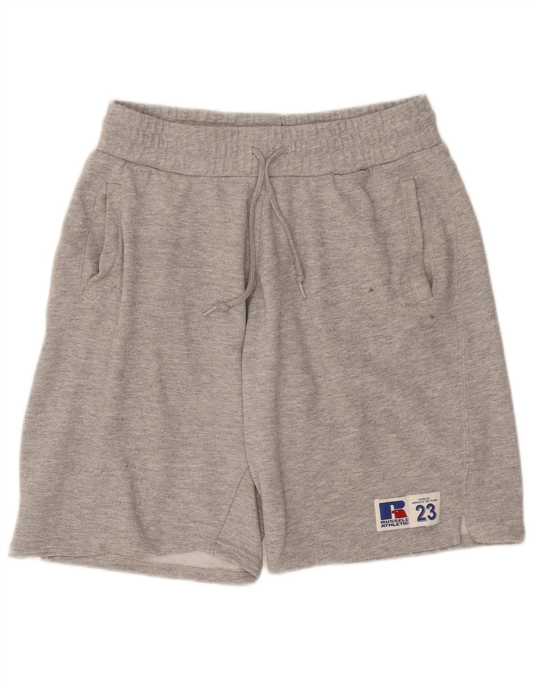 Pantaloncini sportivi da uomo Russell Athletic in cotone screziato grigio medio