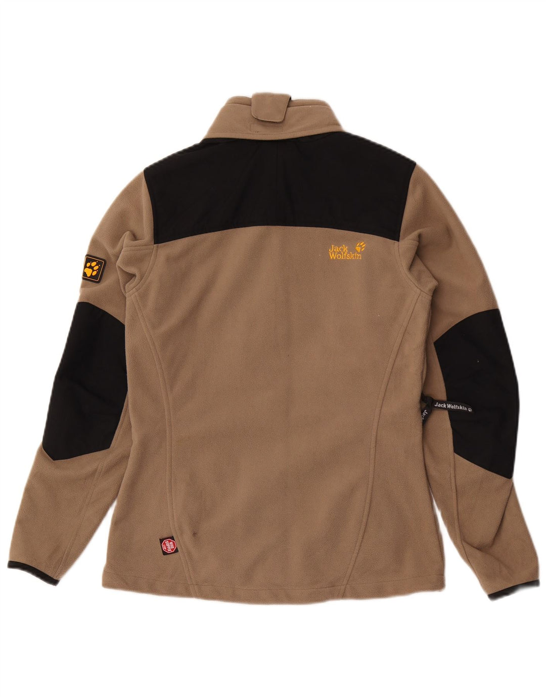 JACK WOLFSKIN Giacca in pile da donna UK 10 Small Marrone Colourblock Poliestere