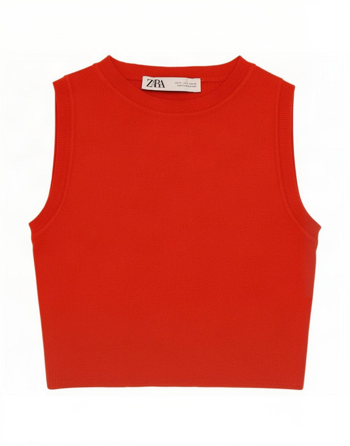 Canottiera Zara da donna UK 8 Small rossa in viscosa