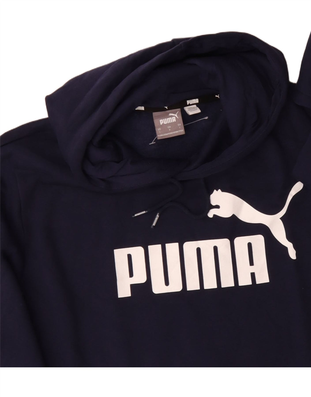 PUMA Felpa con cappuccio grafica da uomo grande blu navy