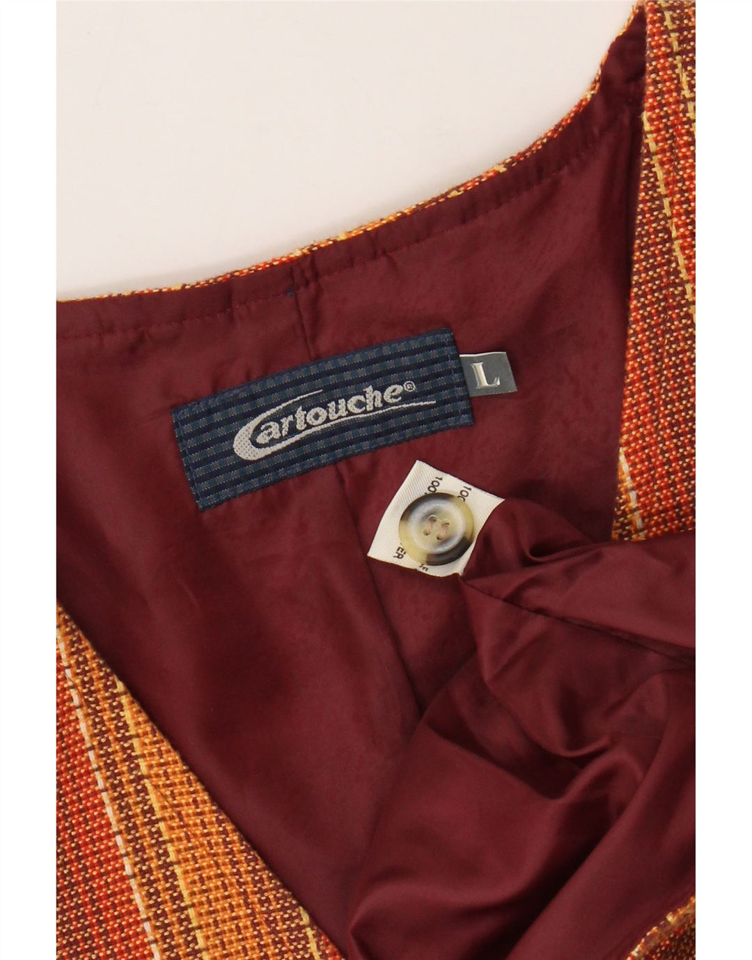 CARTOUCHE Gilet Uomo Large in Lana a Righe Arancio