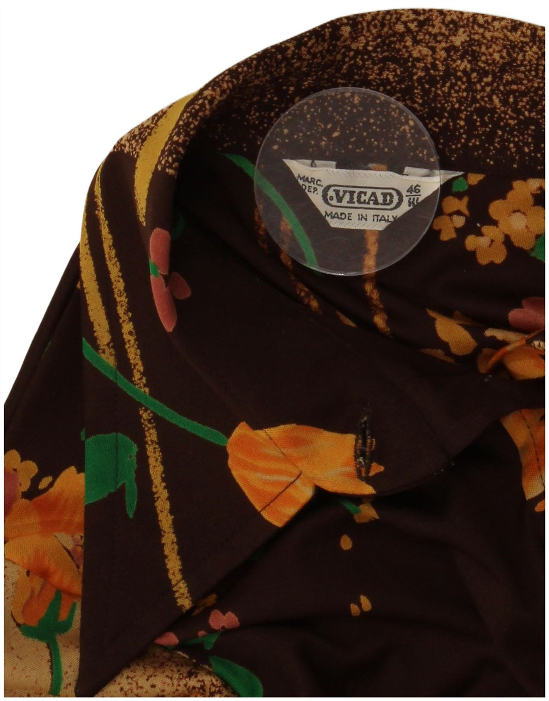 Camicetta camicia vintage da donna IT 46 grande floreale marrone