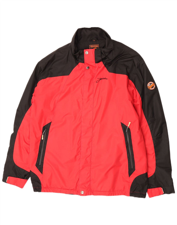 Giacca antipioggia da uomo Iguana UK 46 3XL Poliestere color block rosso