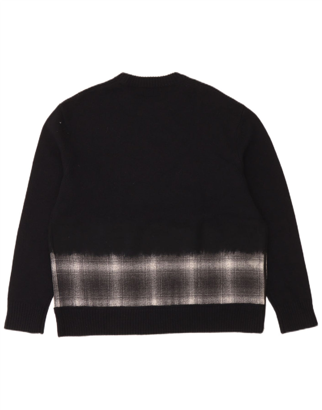 Maglione maglione girocollo oversize da uomo di All Saints a quadri blu navy medio