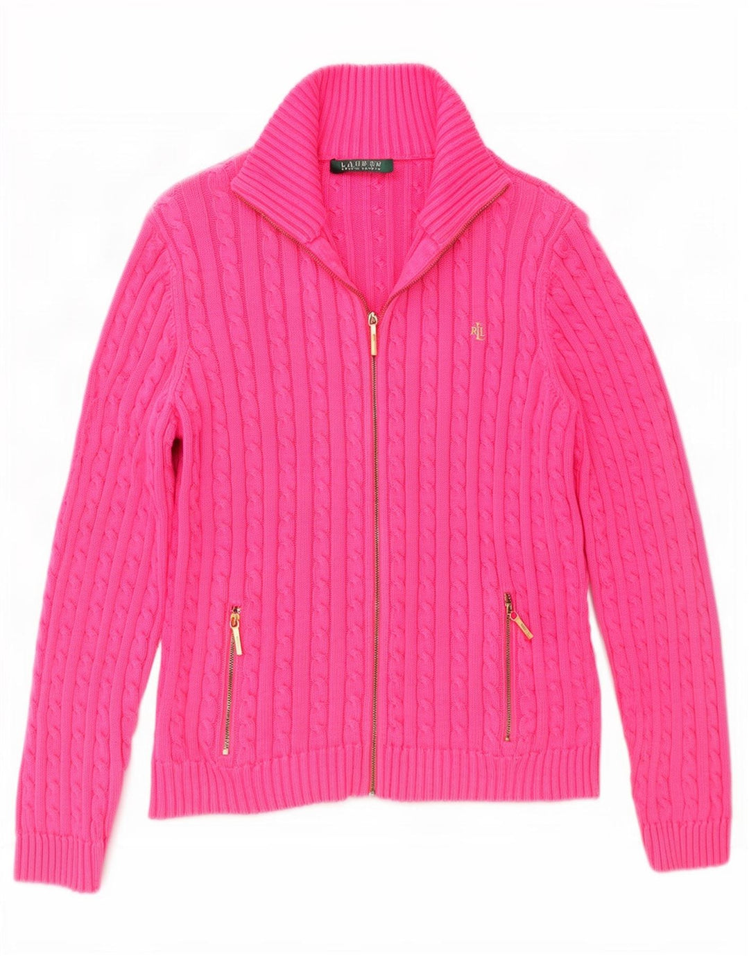 Maglione cardigan da donna Ralph Lauren UK 8 piccolo rosa