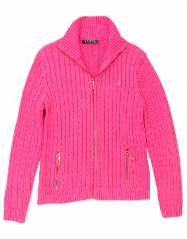 Maglione cardigan da donna Ralph Lauren UK 8 piccolo rosa