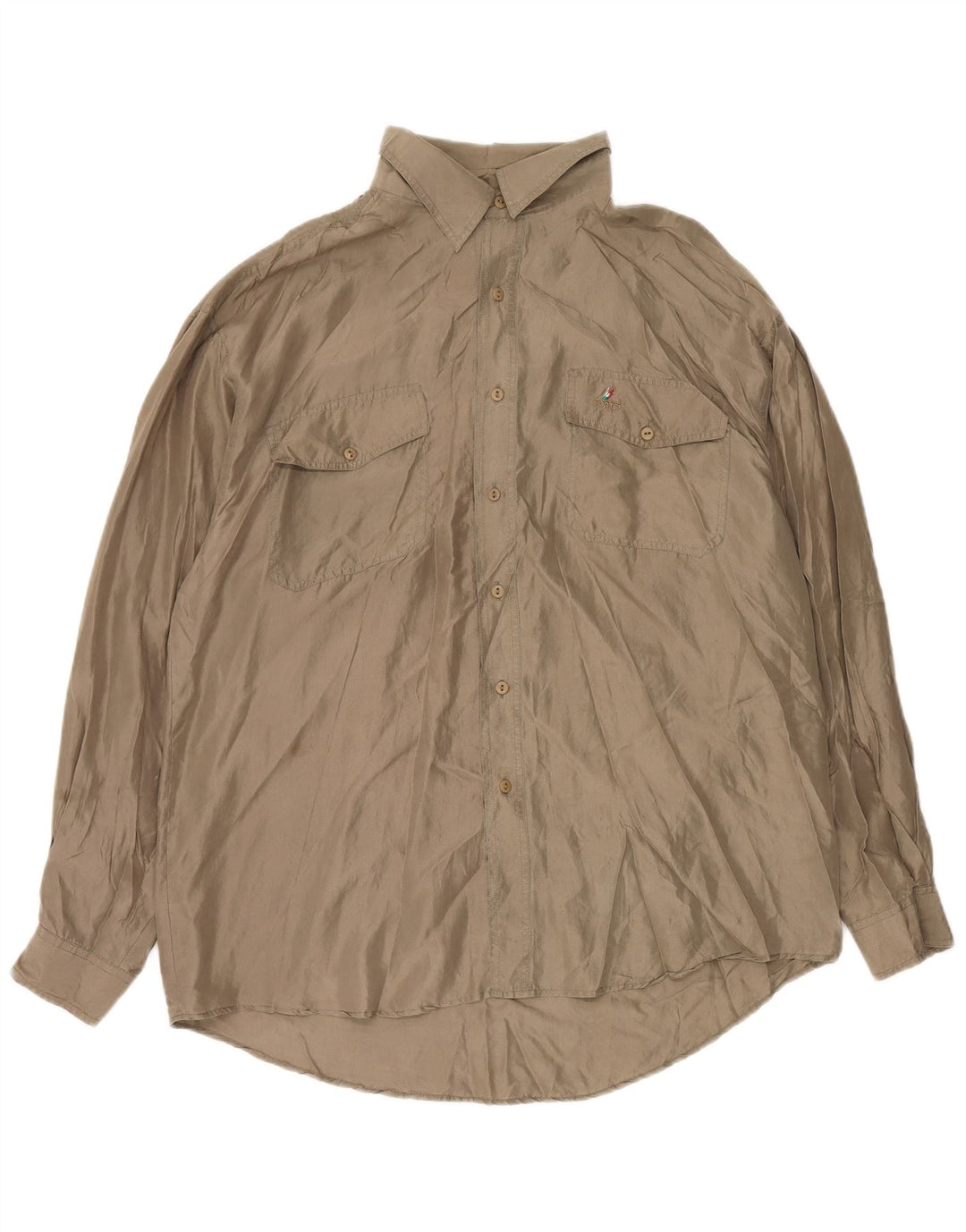 Camicia da uomo VINTAGE XL in seta marrone