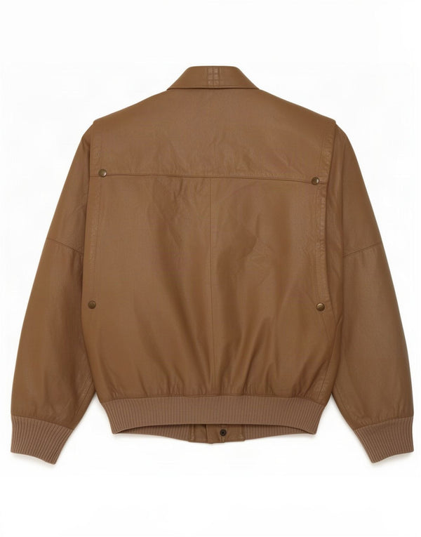 Giacca in pelle vintage da uomo IT 48 Marrone medio