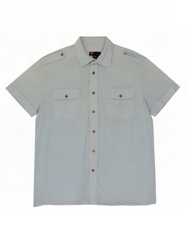 Camicia militare a maniche corte da uomo Diesel XL in cotone blu
