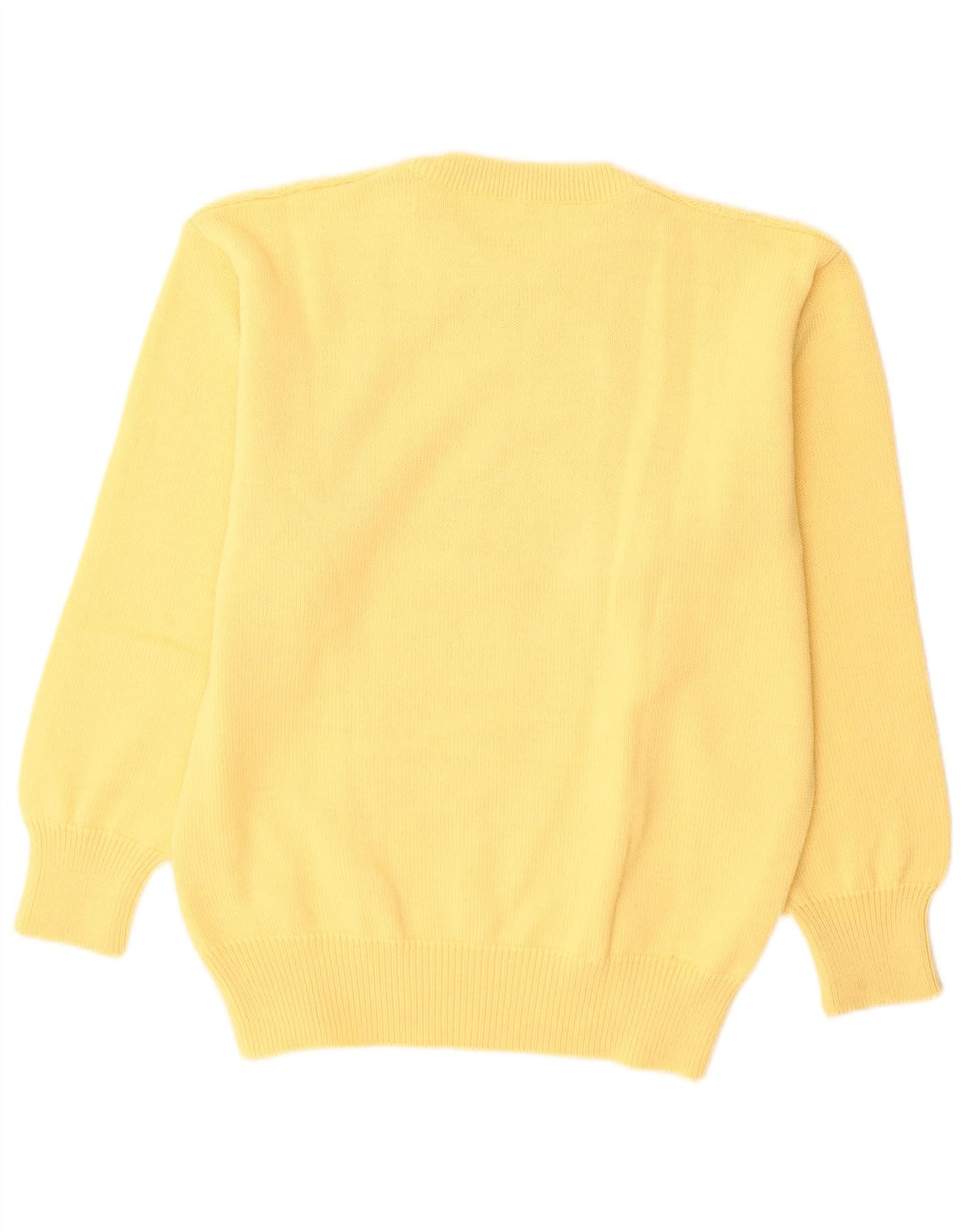Maglione vintage da uomo girocollo IT 50 in lana giallo medio
