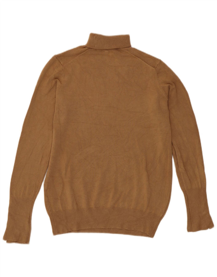 Maglione maglione a collo alto da donna Zara UK 12 Viscosa beige medio