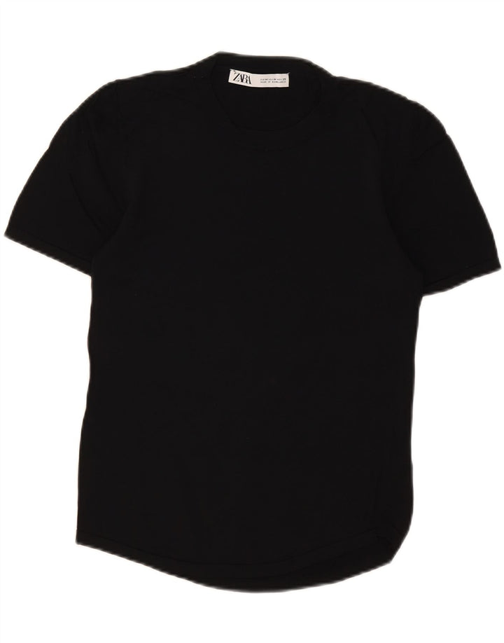 ZARA Womens T-Shirt Top UK 12 Medium Black Vintage Zara and Second-Hand Zara from Messina Hembry 