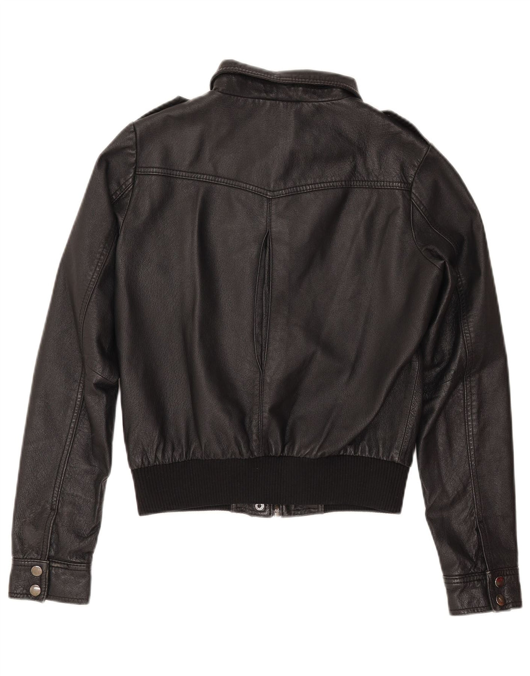 Giacca in pelle corta da donna H&M EU 38 pelle nera media