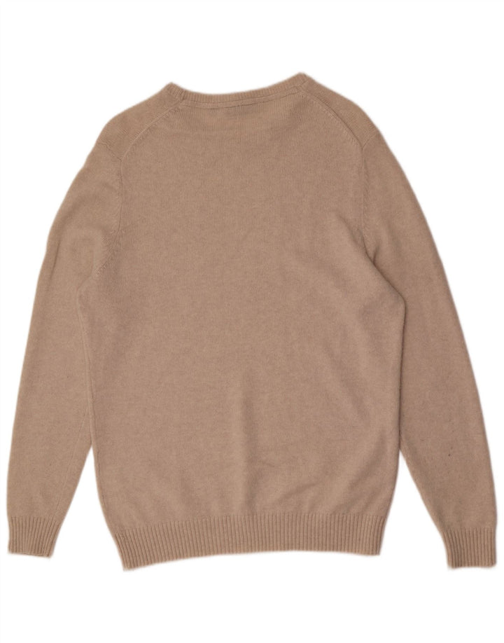 LYLE & SCOTT Maglione da uomo con scollo a barca grande in lana beige