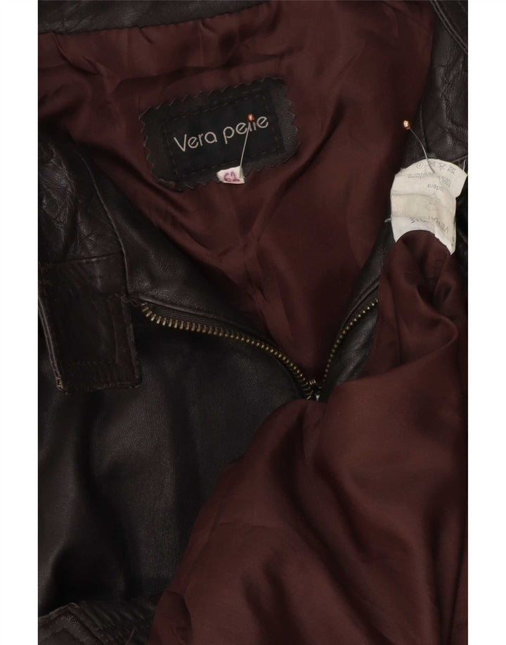 Giacca in pelle vintage da uomo IT 62 4XL Nera
