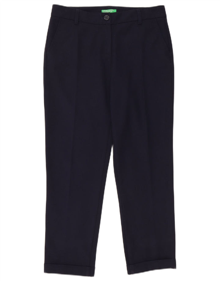 Pantaloni corti da donna Benetton UK 8 Small W28 L24 Poliestere blu navy