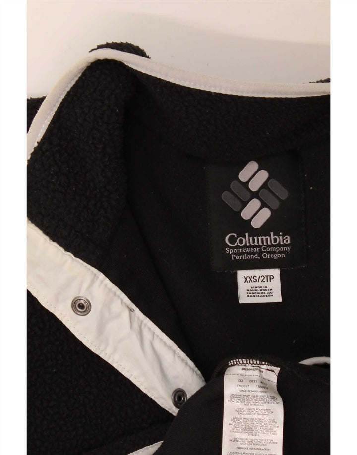 Maglione in pile da uomo Columbia con collo a bottoni 2XS poliestere nero