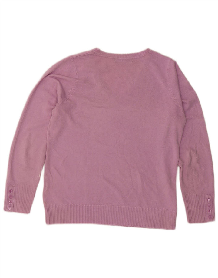 Maglione da donna con scollo a V Marks & Spencer UK 12 Acrilico viola medio