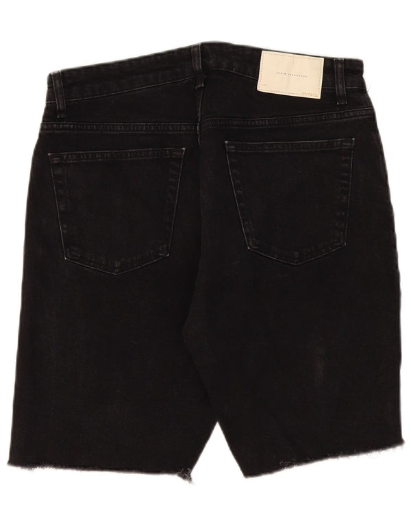 Pantaloncini di jeans da uomo Zara EU 42 Large W32 neri