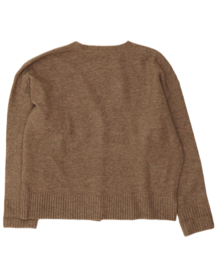 Maglione cardigan oversize da donna Zara UK 14 Acrilico marrone medio