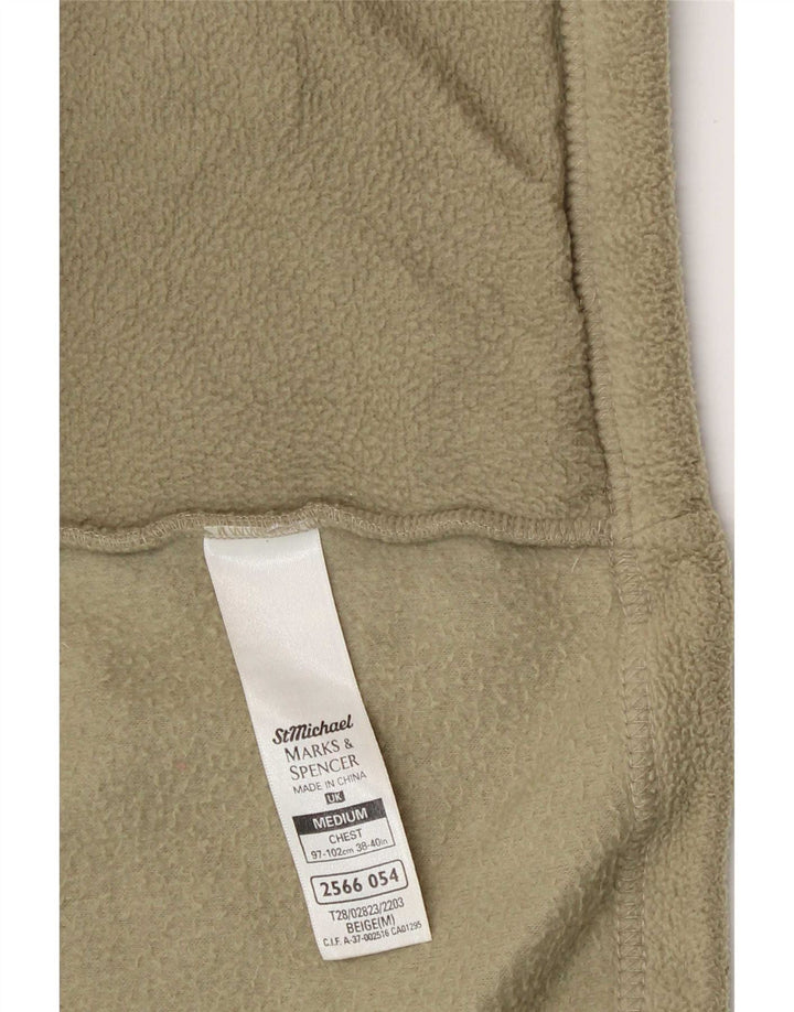 Giacca in pile da uomo Marks & Spencer dal taglio ampio, poliestere kaki medio