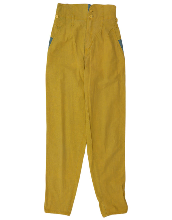 Pantaloni casual affusolati da donna vintage EU 34 2XS W23 L32 Giallo