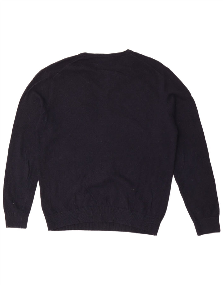 Maglione da uomo con scollo a V Lacoste taglia 5 grande in lana blu navy