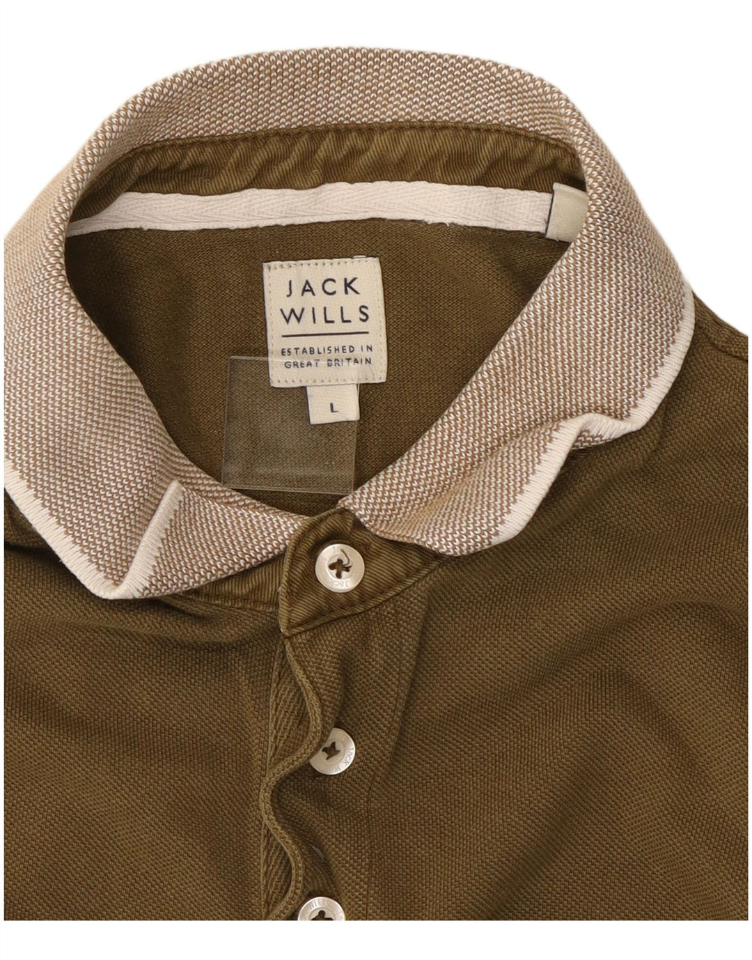 Polo da uomo JACK WILLS grande in cotone kaki