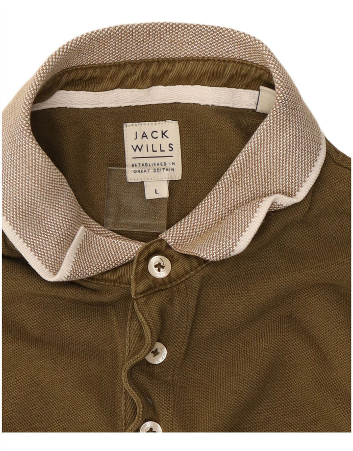 Polo da uomo JACK WILLS grande in cotone kaki