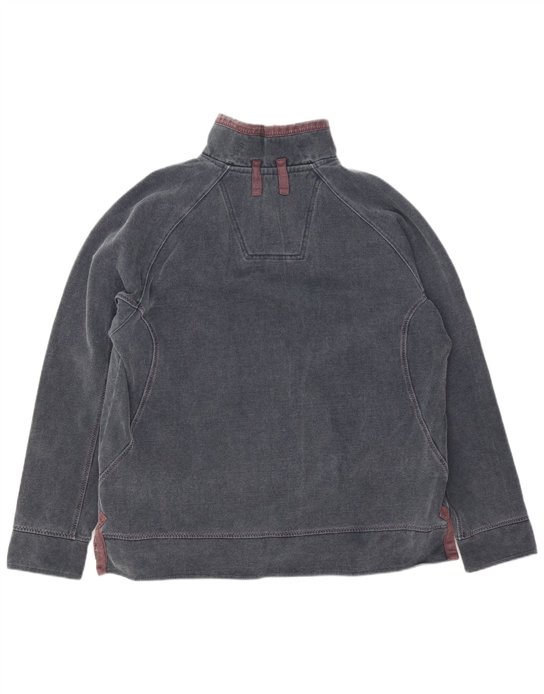 FAT FACE Felpa da uomo con zip e collo maglione grande in cotone grigio