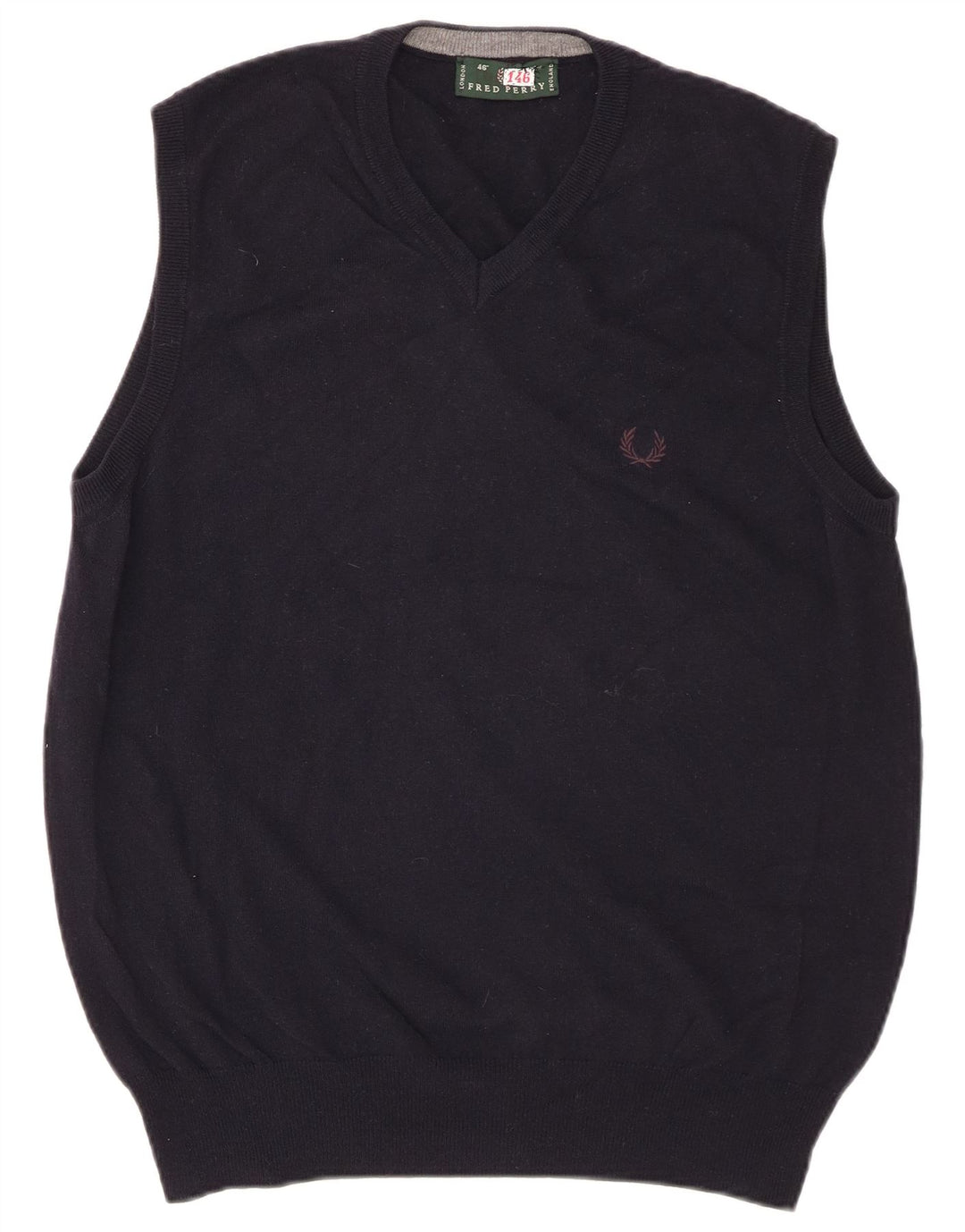 Canotta da uomo Fred Perry Canotta grande in lana blu navy