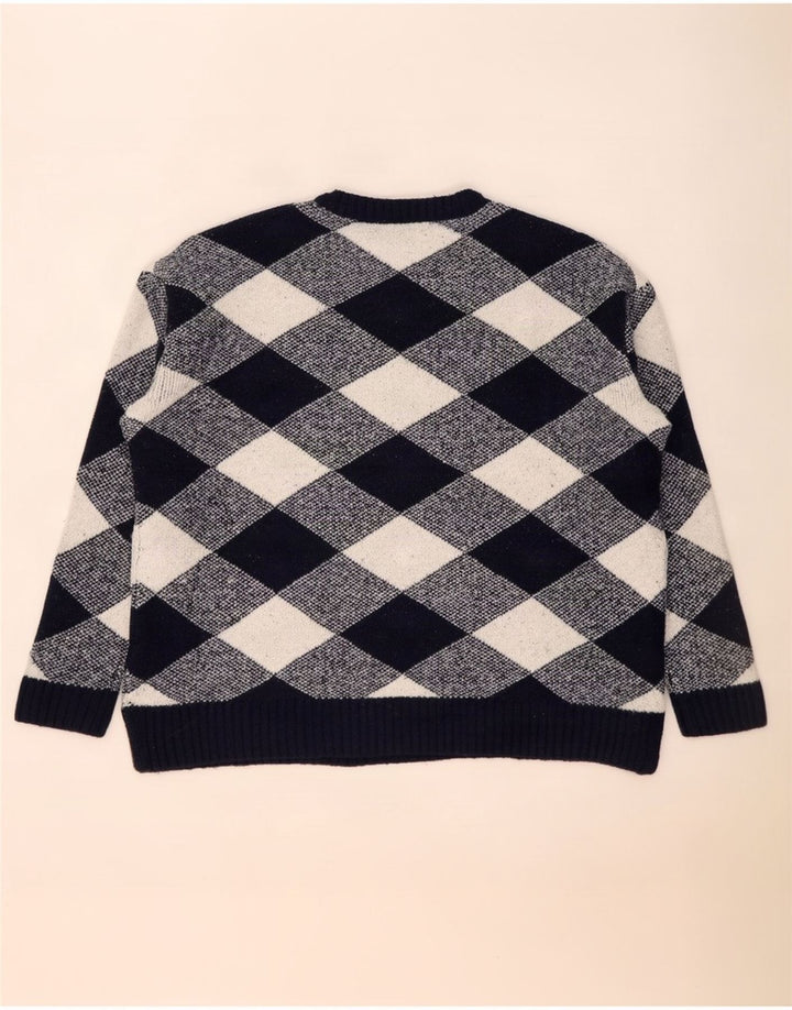 Maglione maglione girocollo da donna Marks & Spencer UK 16 grande blu navy